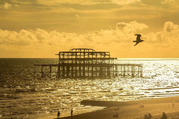 sunset on brighton beach