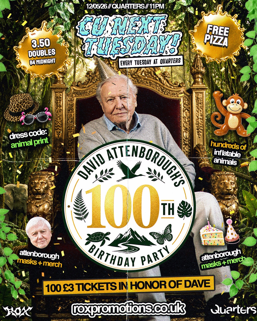 CU NEXT TUESDAY | 🦁🌿ATTENBOROUGH'S 100th B DAY BASH 🦁🌿 | 12/05/2026