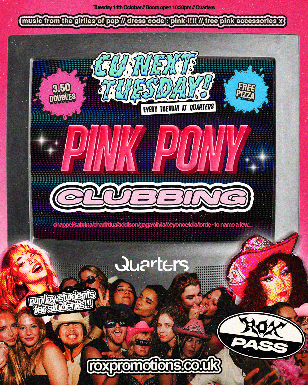 CU NEXT TUESDAY | PINK PONY CLUBBING 🤠 | 14/10/25
